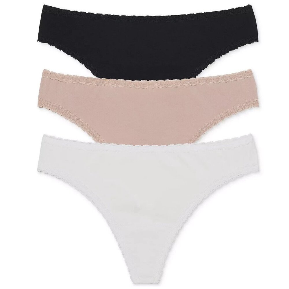 Skarlett Blue Women's 3-Pack Adorned Thong Panty Underwear, Multi Variety, XL
